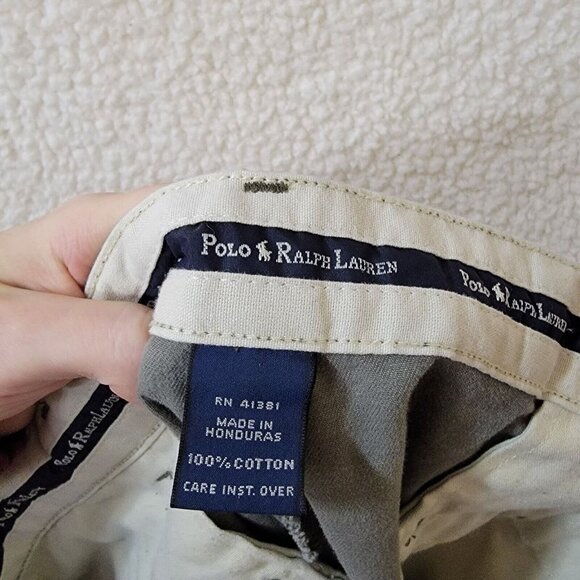 Polo Ralph Lauren Chino Pants Pleated Front Mens 36X30 Green 100% Cotton Comfort - Picture 3 of 10